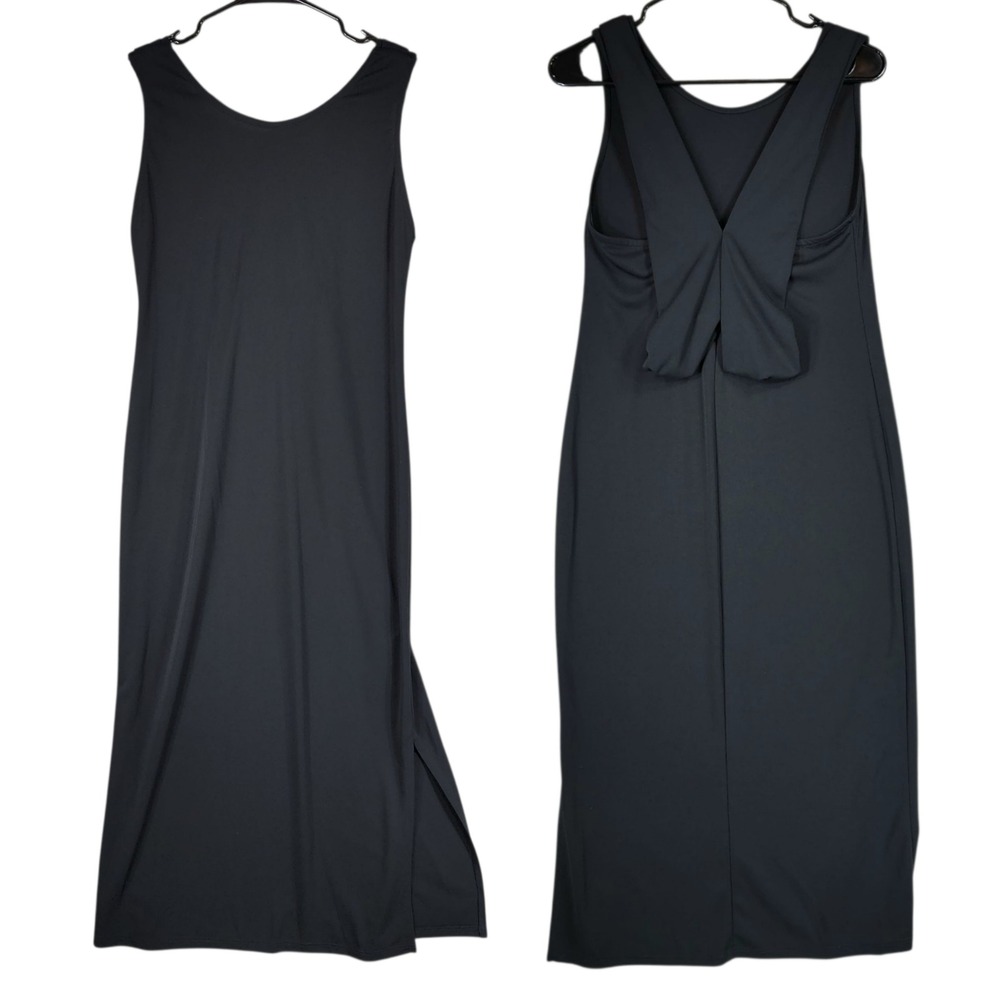 ASOS Maternity Maxi Dress sz 6 Black Sleeveless Twist Back Minimalist Feminine